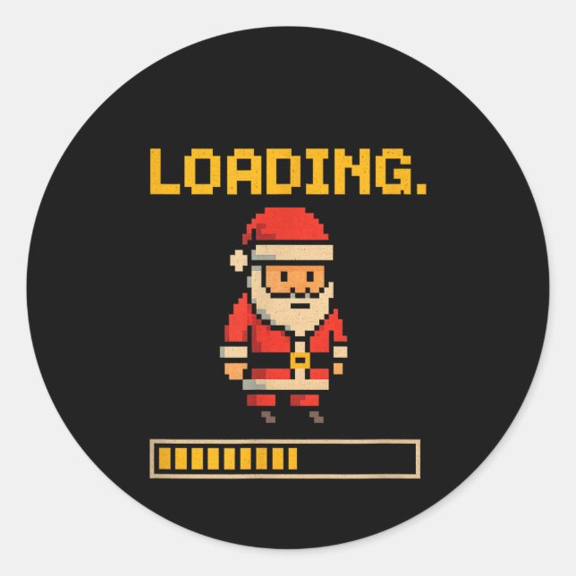 Adesivo Xel Santa Loading Retro Christmas Gamer Shirt  (Frente)