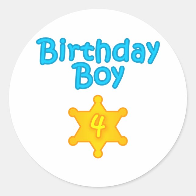 Adesivo Xerife Birthday Boy 4 (Frente)