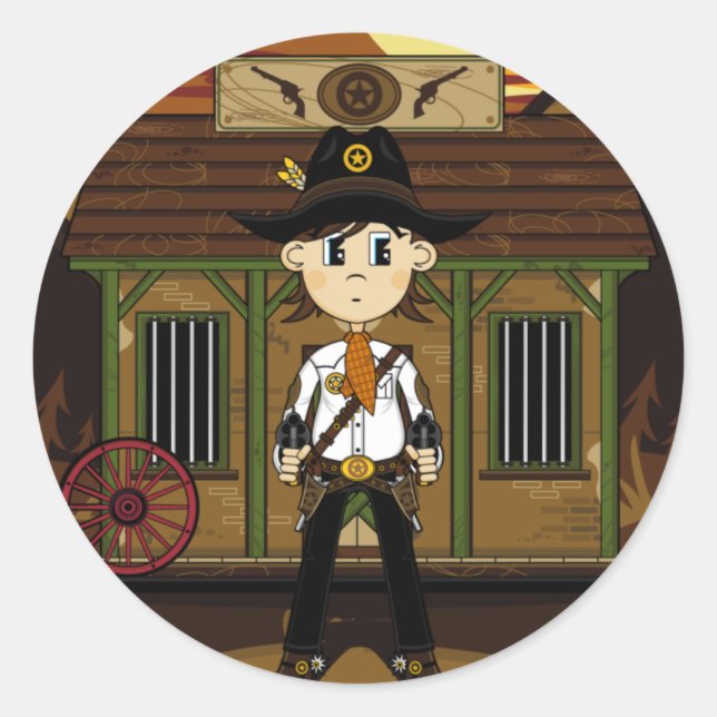 Adesivo Xerife Cowboy na prisão Sticker (Frente)