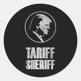 Adesivo Xerife de Tarifa Engraçado Presidente Trump Sátira