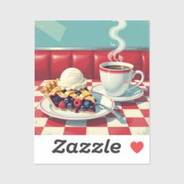 Adesivo Xícara de Berry, Sorvete e café