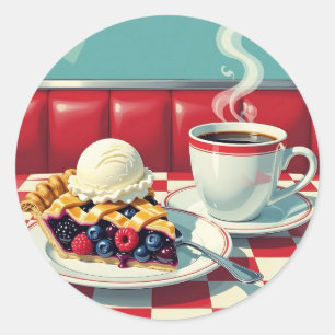 Adesivo Xícara de Berry, Sorvete e café