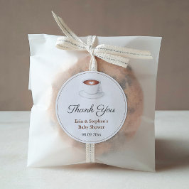 Adesivo Xícara de Café Está Chegando o Bebê Chá de Bebê Ob