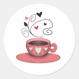 Adesivo Xícara de café rosa