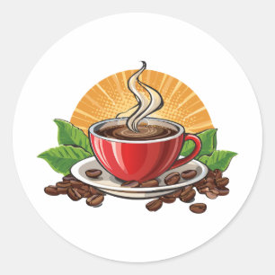Adesivo Xícara de café vermelha