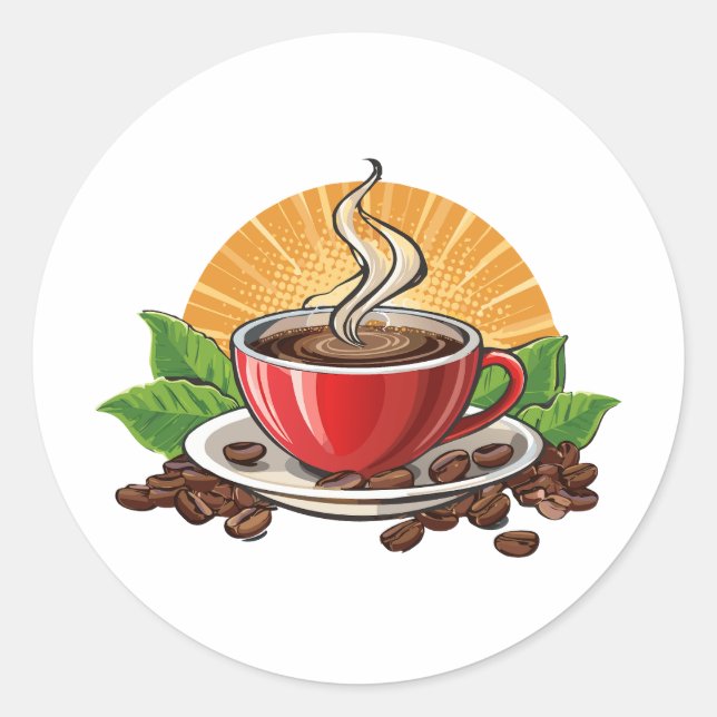 Adesivo Xícara de café vermelha (Frente)