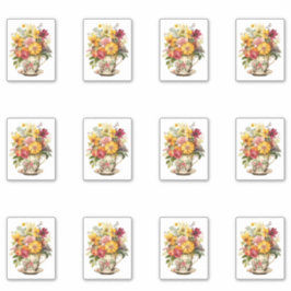 Adesivo Xícara de Flores