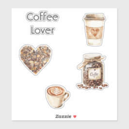 Adesivo Xícaras de Café com Coração de Creme