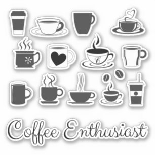 Adesivo Xícaras de Café para Amantes de Café - Estética