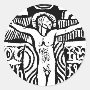 Adesivo Xilogravura de Crucifixo de Paul Gauguin