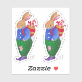 Adesivo Xmas Basket Bunny Sticker