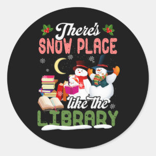 Adesivo Xmas Bibliotecários Há Lugar de Neve Como A Biblio