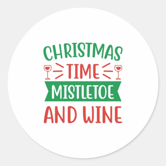 Adesivo Xmas Dando Mistura De Natal E Vinho (Frente)