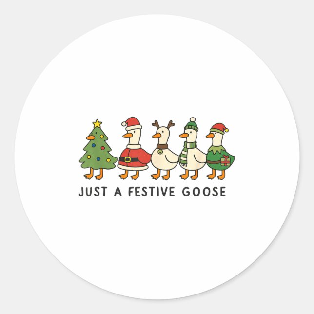 Adesivo Xmas Funny Silly Goose Christmas Pjs Just A Festiv (Frente)