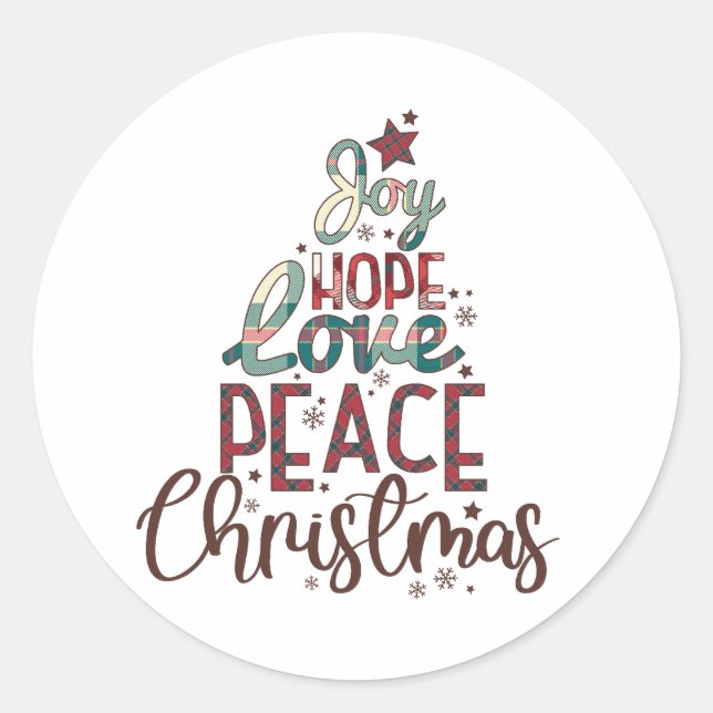 Adesivo Xmas Gift Joy Love Peace Christmas (Frente)