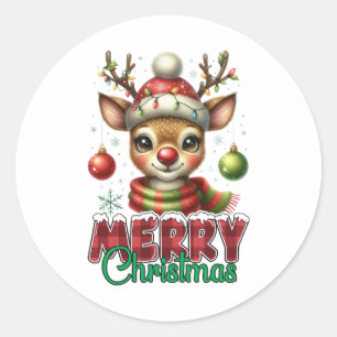 Adesivo Xmas Gift Merry Christmas Reindeer