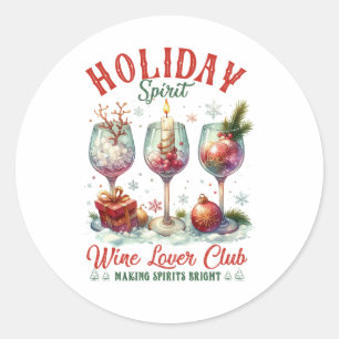 Adesivo Xmas Gift Wine Lover Club