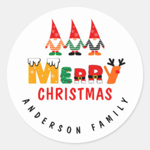 Adesivo Xmas Gnomos Whimsical Fonts Feliz Natal