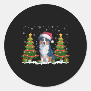Adesivo Xmas lança Papais noeis de cães pastores australia