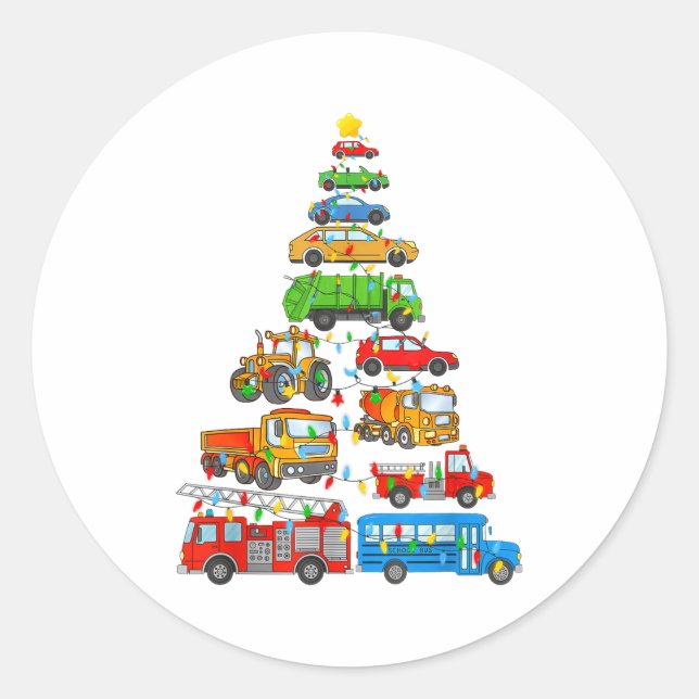 Adesivo Xmas Light Christmas Tree, Funny Xmas Boys Kids To (Frente)