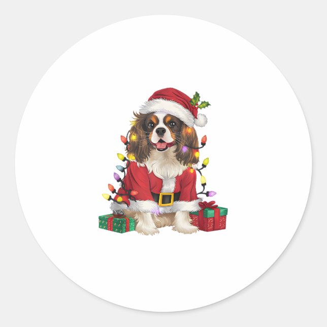 Adesivo Xmas Lighting Cavalier King Charles Spaniel Dog Ch (Frente)