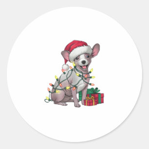 Adesivo Xmas Lighting Santa Hat mexicana Hairless Dogs Chr