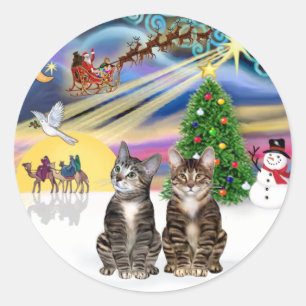 Adesivo Xmas Magic (R) - Dois Gatos Marrons