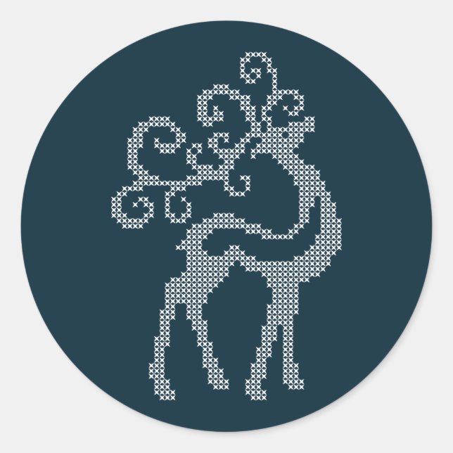 Adesivo Xmas renas-formigas tricotaram design (Frente)