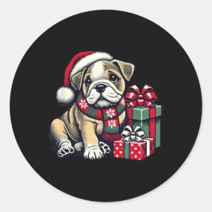 Adesivo Xmas Santa Hat English Bulldog 1