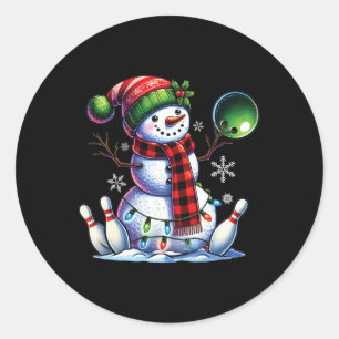 Adesivo Xmas Snowman A Jogar Boliches E Pinos Natal
