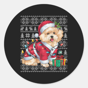Adesivo Xmas Sweater Style Febre Papais noeis Bichon Frise