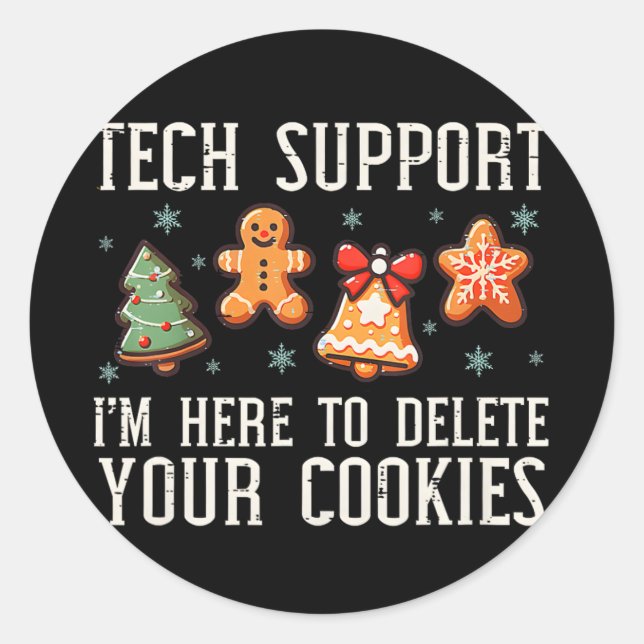 Adesivo Xmas Tech Support Christmas Cookies Women Men  (Frente)