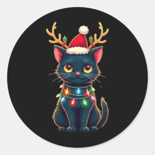 Adesivo Xmas Tee Reindeer Black Cut Luzes De Natal
