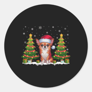 Adesivo Xmas Tree Lights Chihuahua Cachorro Papai Noel Nat