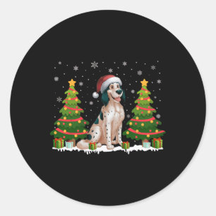 Adesivo Xmas Tree Lights English Setter Dog Papais noeis C
