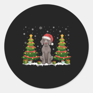 Adesivo Xmas Tree Lights Weimaraner Dog Santa Hat Christma