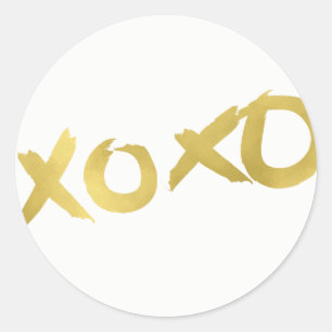 Adesivo XOXO Dourado Brilhante Moderno Falso Brilho de Fol