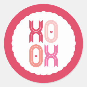 Adesivo XOXO Love & Kisses Namorados Party 3 Inch Stickers