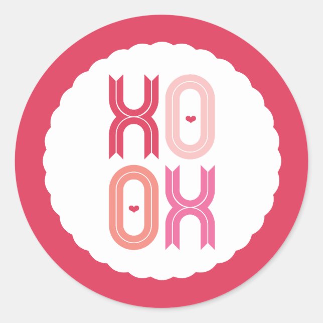 Adesivo XOXO Love & Kisses Namorados Party 3 Inch Stickers (Frente)