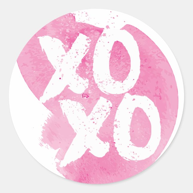 Adesivo XOXO Pink Watercolor (Frente)