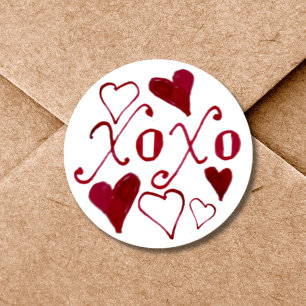 Adesivo XOXO Romântico do Dia dos Namorados com Letras à M