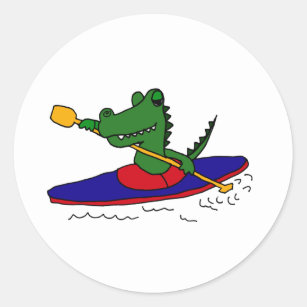 Adesivo XX- jacaré engraçado que Kayaking