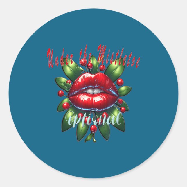 Adesivo Y Christmas Mistletoe Lips - Naughty Holiday Tee W (Frente)