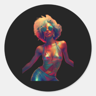 Adesivo Y Dança de Mulher no Clube Noturno 70s 80s Disco R