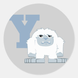 Adesivo Y é para Yeti Cute Cartoon Yeti Monster
