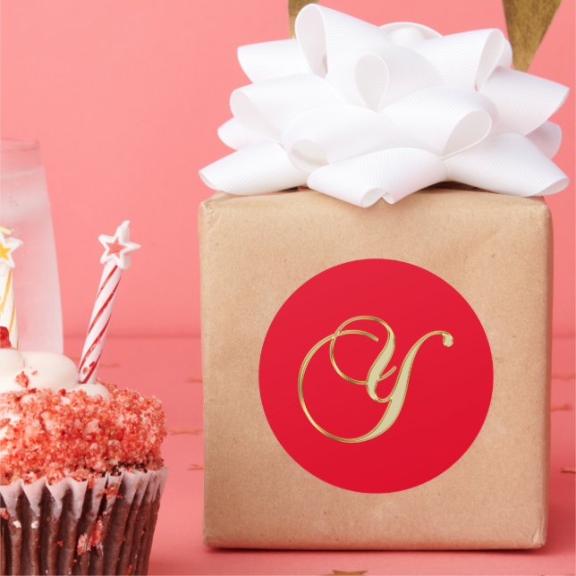 Adesivo Y monograma de ouro (Festa)