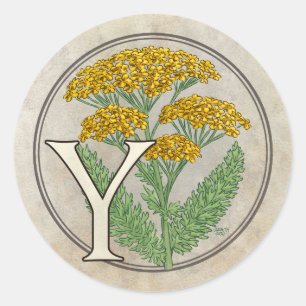 Adesivo Y para o monograma da flor do Yarrow