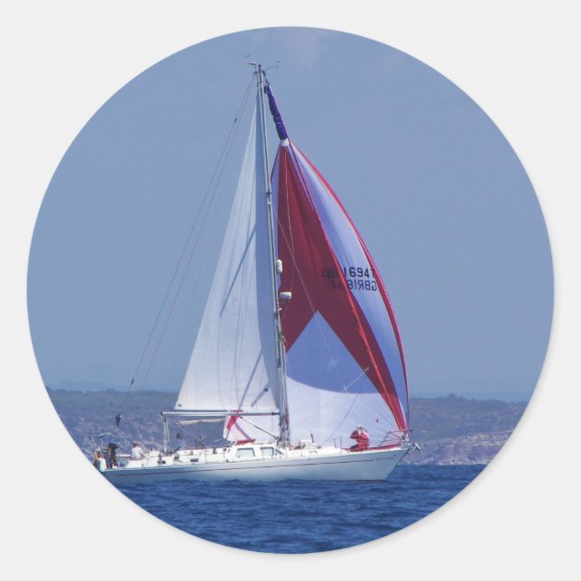 Adesivo Yacht Pequeno Configurando Um Espinhador (Frente)
