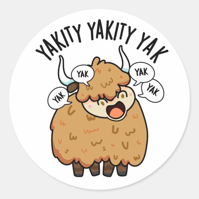 Adesivo Yakity Yakity Yak Funny Animal Pun (Frente)