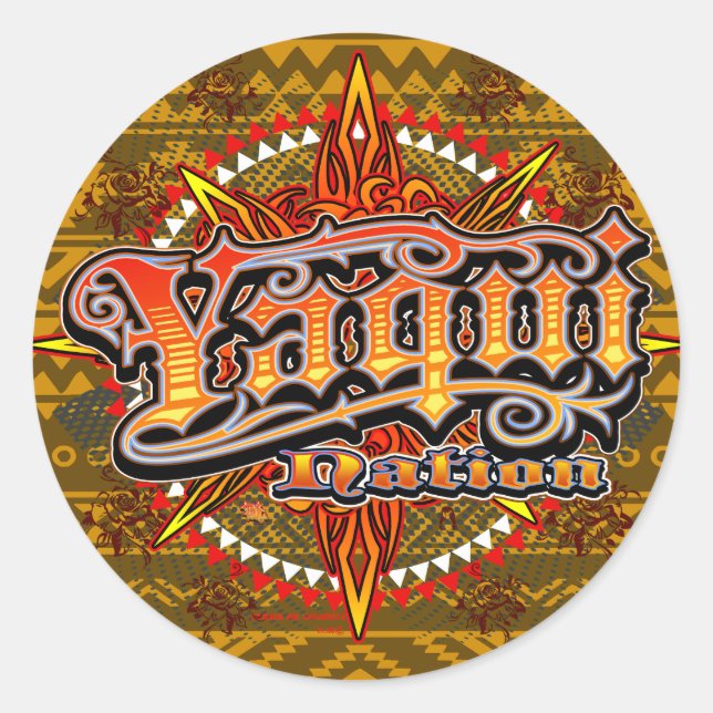 Adesivo Yaqui Nac design ouro (Frente)